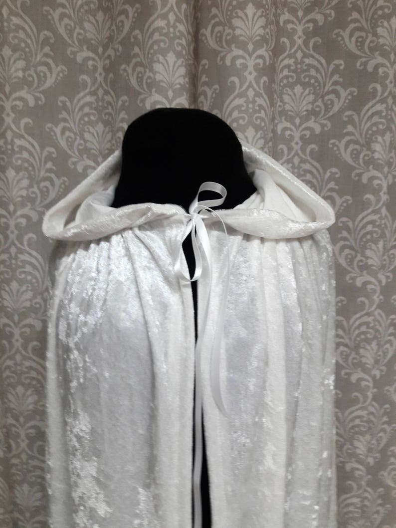 White Hooded Cloak, White Cape with Hood, Snow Queen Cape, Ice Princess Cape