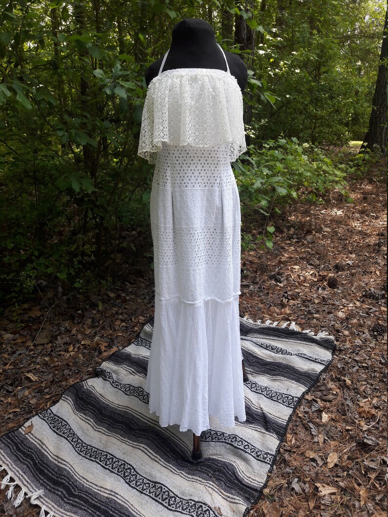 White Boho Beach Dress Casual Beach Wedding Dress White Eco Friendly Dress Hippie Wedding Dress