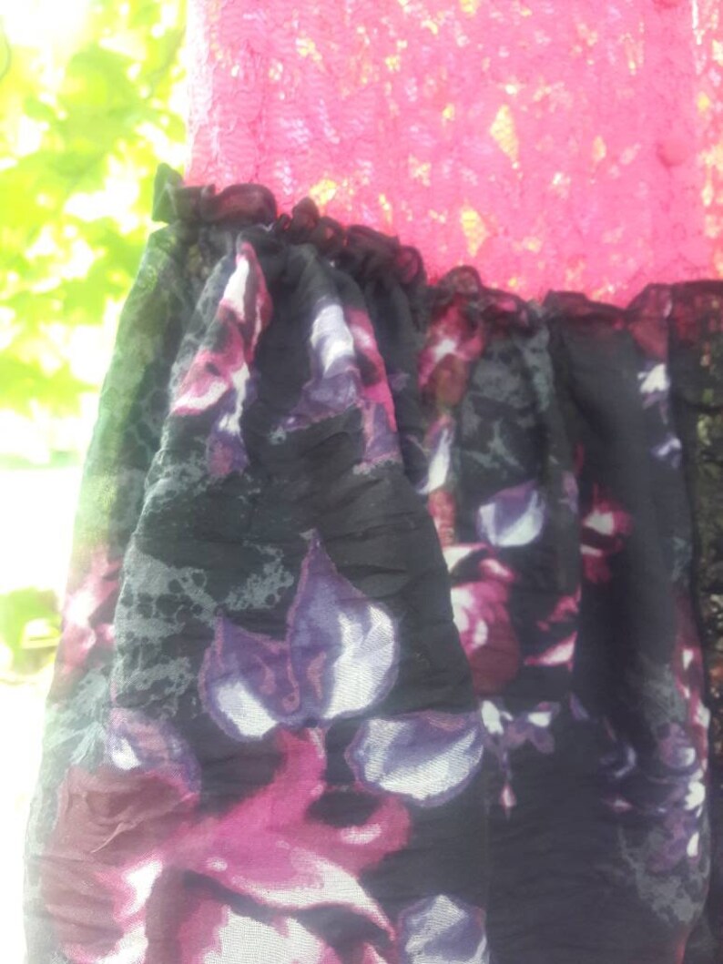 Upcycled jacket Pink Lace Cardigan Feminine lace jacket pink and black jacket Pink Lace Jacket