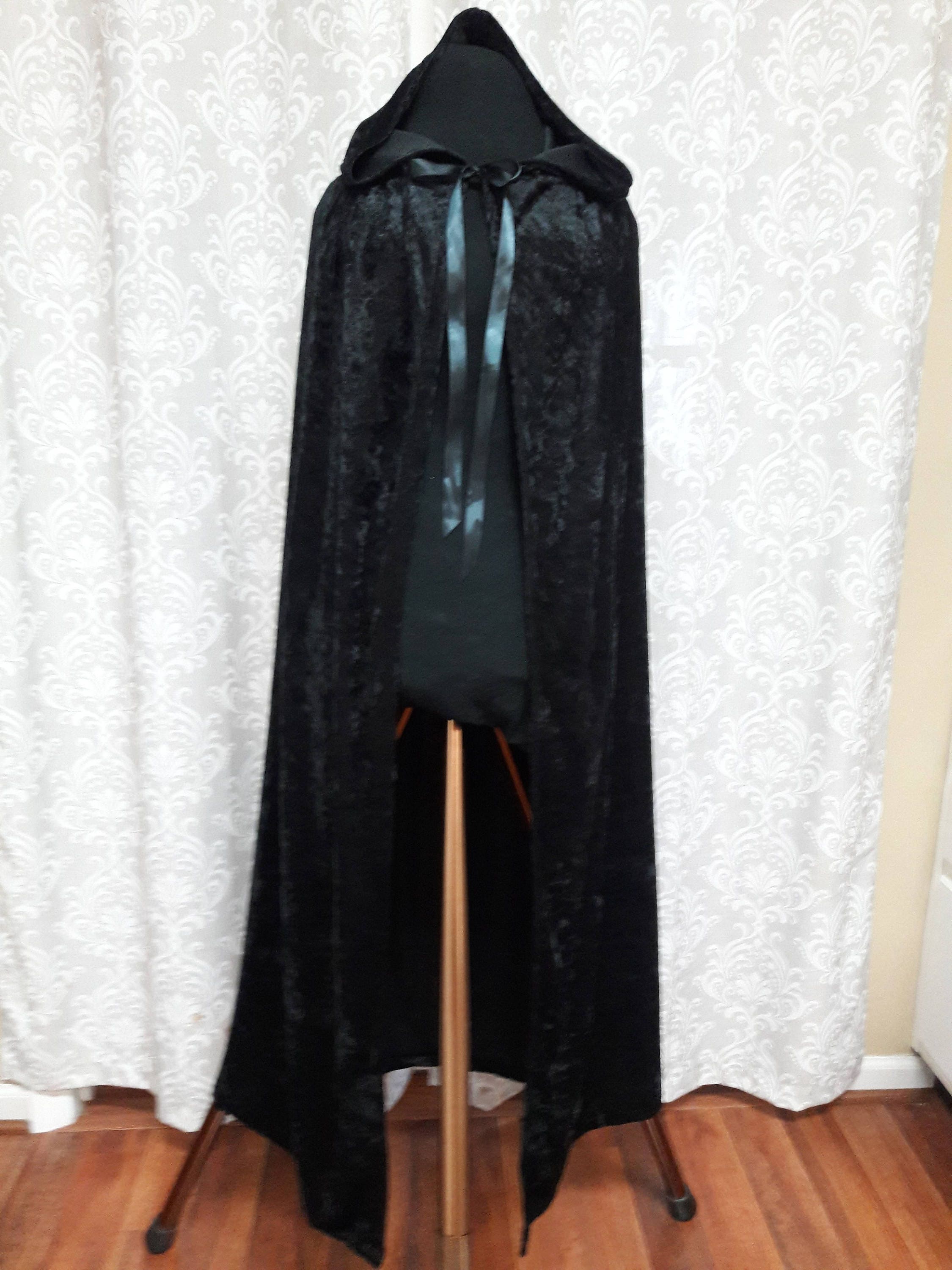 Black Hooded Cloak Black Cape hooded Cosplay Cape LARP | Etsy