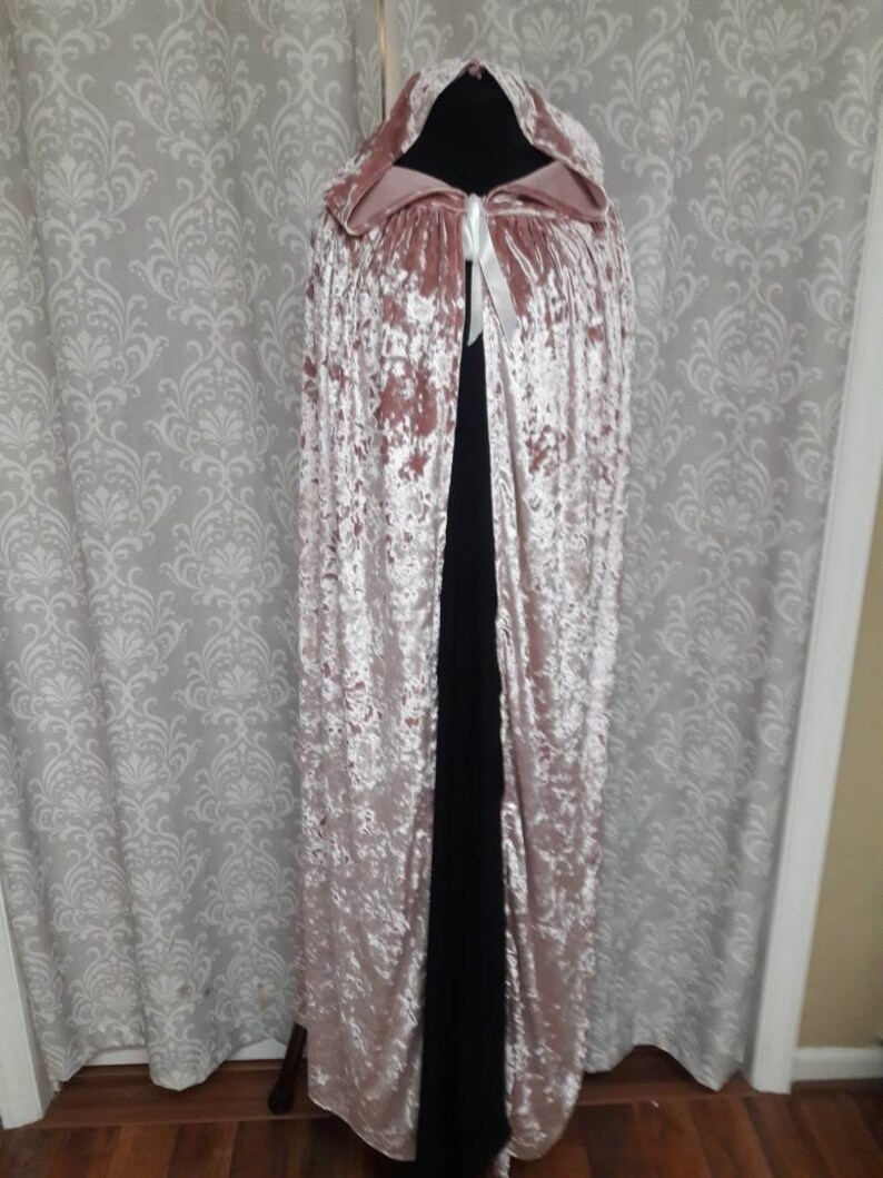 pink-hooded-cloak-pink-cape-crushed-velvet-hooded-cloak-etsy