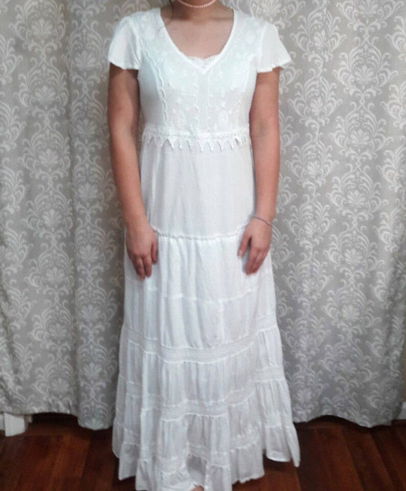 Boho Beach Wedding Dress Simple Cotton Wedding Dress Eco Etsy