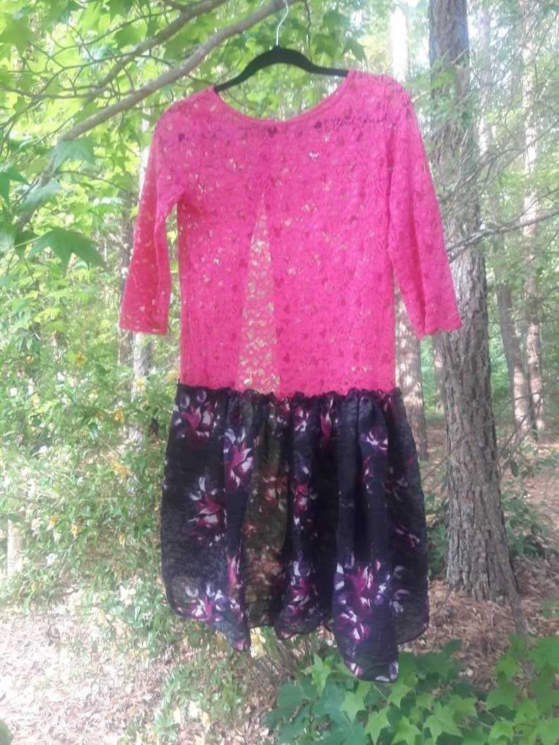 Upcycled jacket Pink Lace Cardigan Feminine lace jacket pink and black jacket Pink Lace Jacket