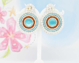 Summer stud earrings, Luna soft, gift idea