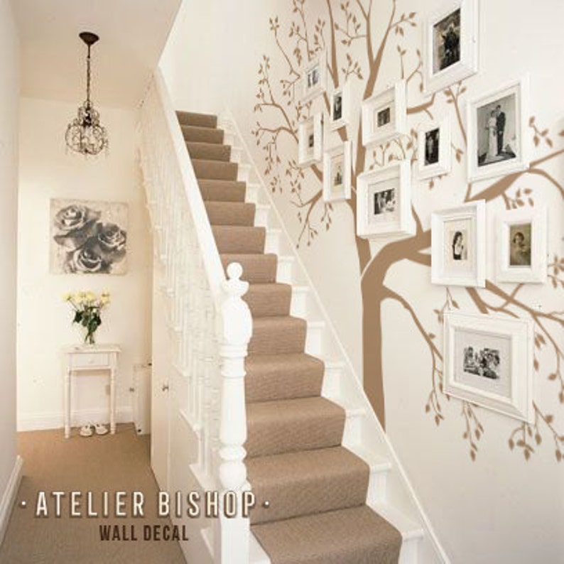 Staircase Famliy Photo Tree wall decal tree mural for home Etsy