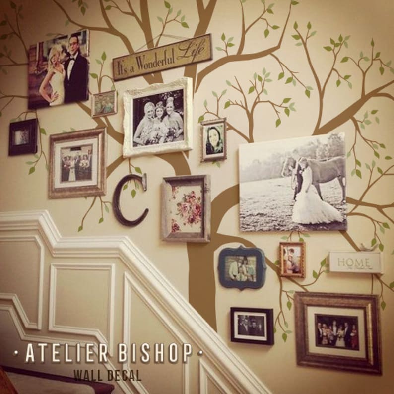 Giant Family Photo Tree for Staircase Wall Hallway Wall Decal Etsy