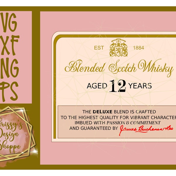 Whisky Label SVG DXF Cut File