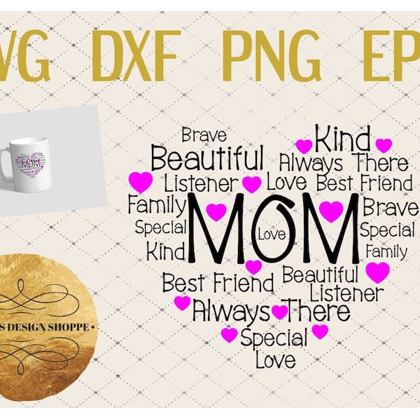 Mom Word Art SVG