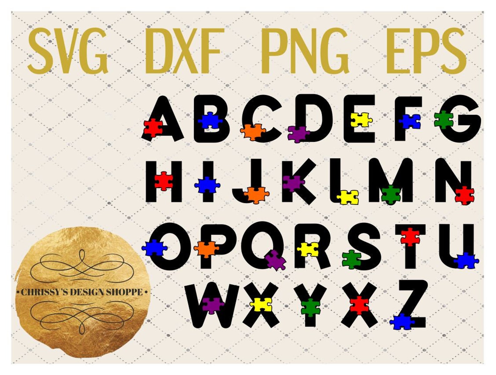 Autism Monogram SVG - Etsy