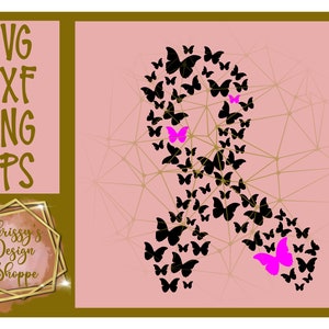 Butterfly Awareness Ribbon Cut file