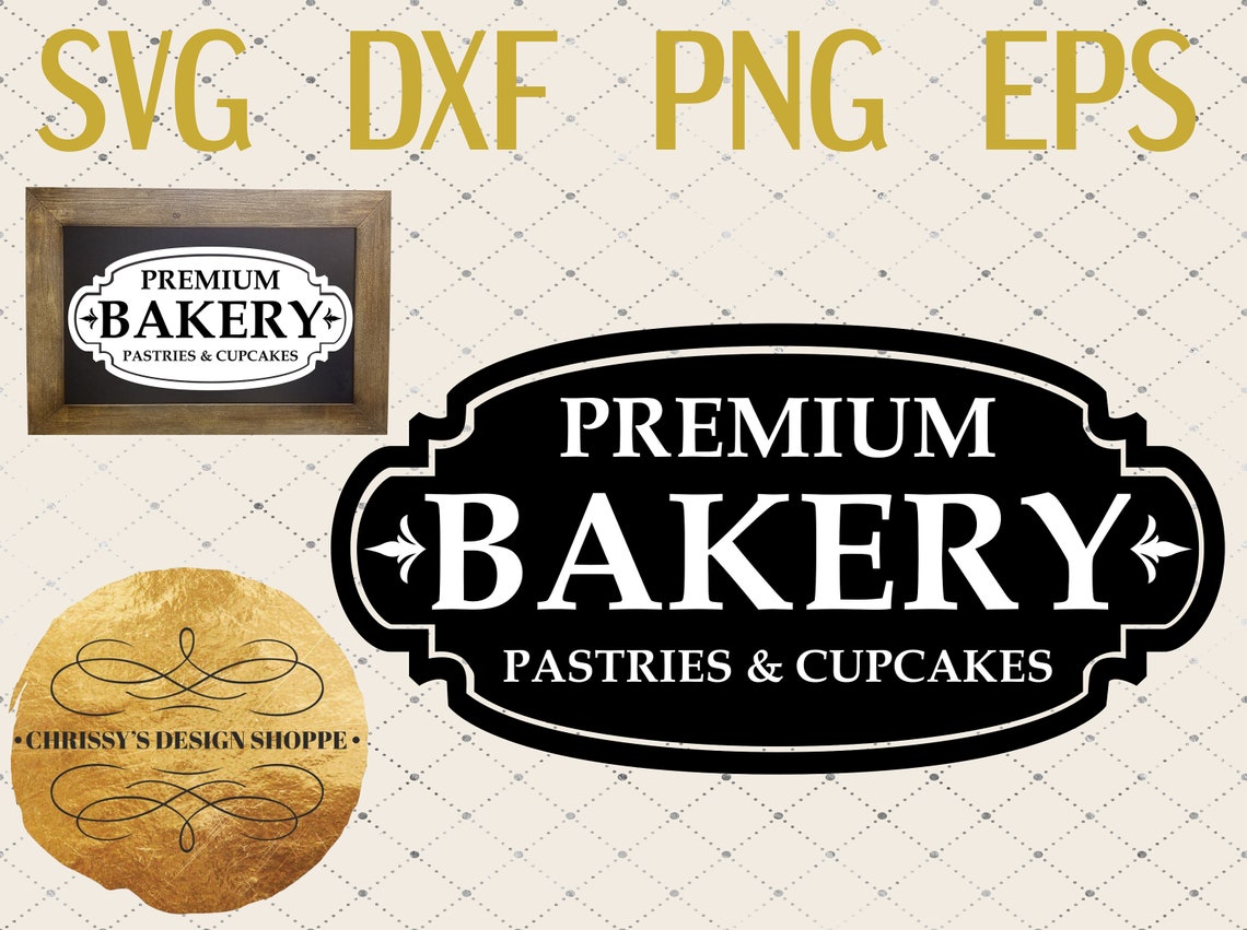 Premium Bakery SVG DXF Cut File | Etsy
