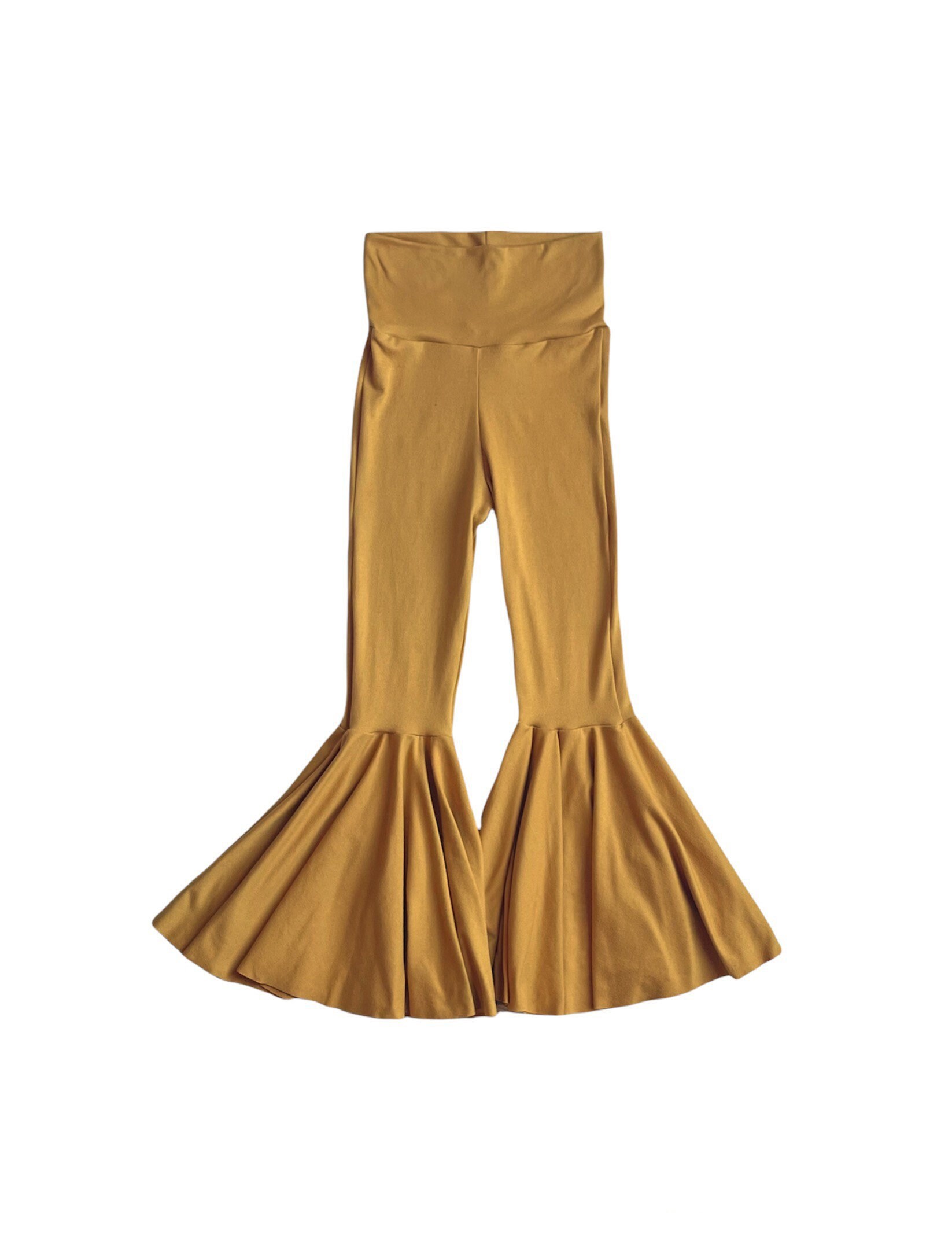 Girls Mustard Yellow Bell Bottom Pants 