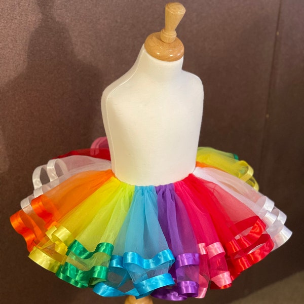 Rainbow Baby Tutu / Rainbow Birthday Tutu / Dash Birthday / Tutus For Girls / Rainbow 7th Birthday / MLP / Rainbow Unicorn Halloween Costume