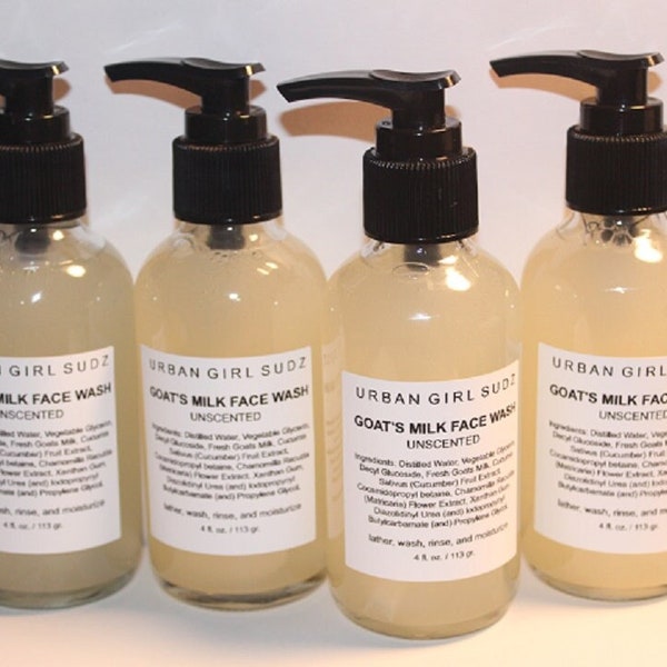 GOAT MILK FACE Wash formulated for most skin types. Great for men and women to help moisturize and soften skin