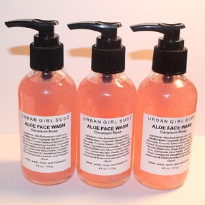 Aloe Face Wash: Geranium Rose Essential Oil, Vegan Skincare