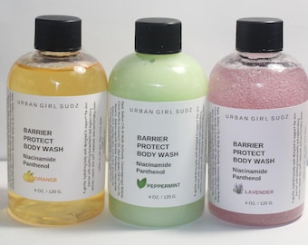 Bagnoschiuma protettivo barriera con niacinamide, pantenolo e oli essenziali