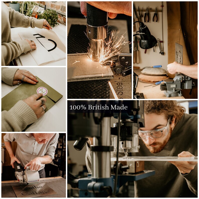 May include: A close-up of a person using a tool to cut metal. Sparks are flying from the metal as it is being cut. The text "100% British Made" is visible in the image.