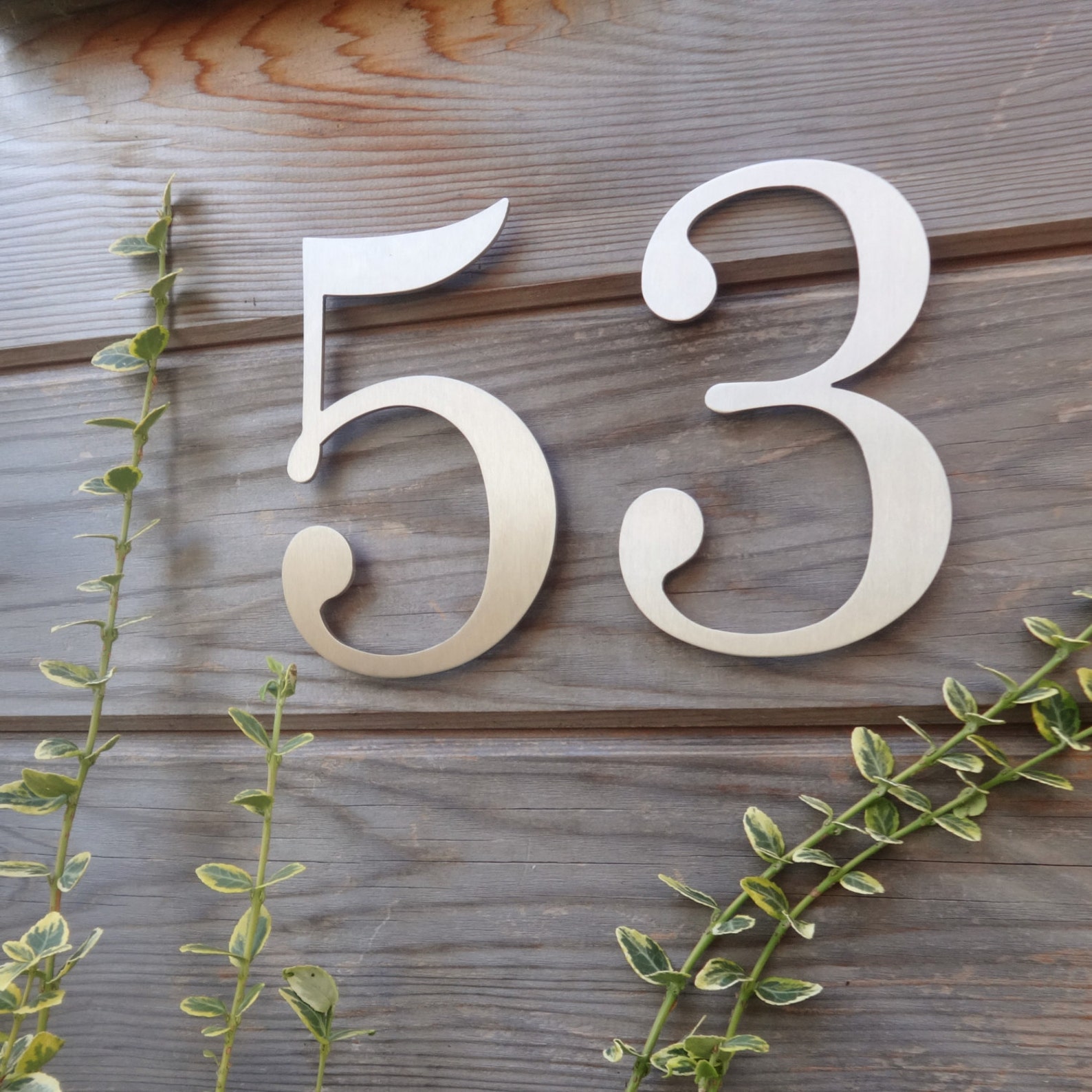 Designer House Numbers Stainless Steel Century Font House Etsy UK