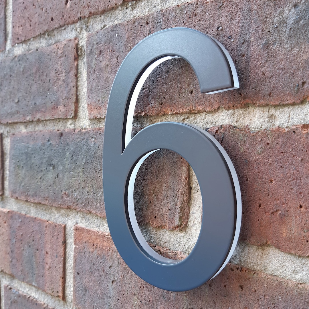 3D House Numbers, Anthracite Grey House Numbers, Modern 3D Numbers