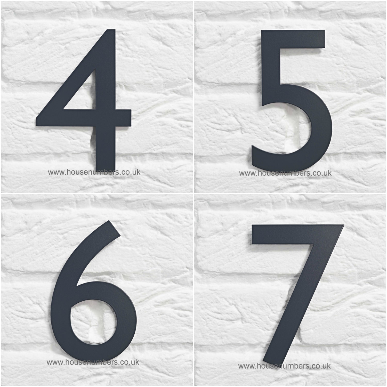 Grey House Numbers House Numbers Individual House Number - Etsy