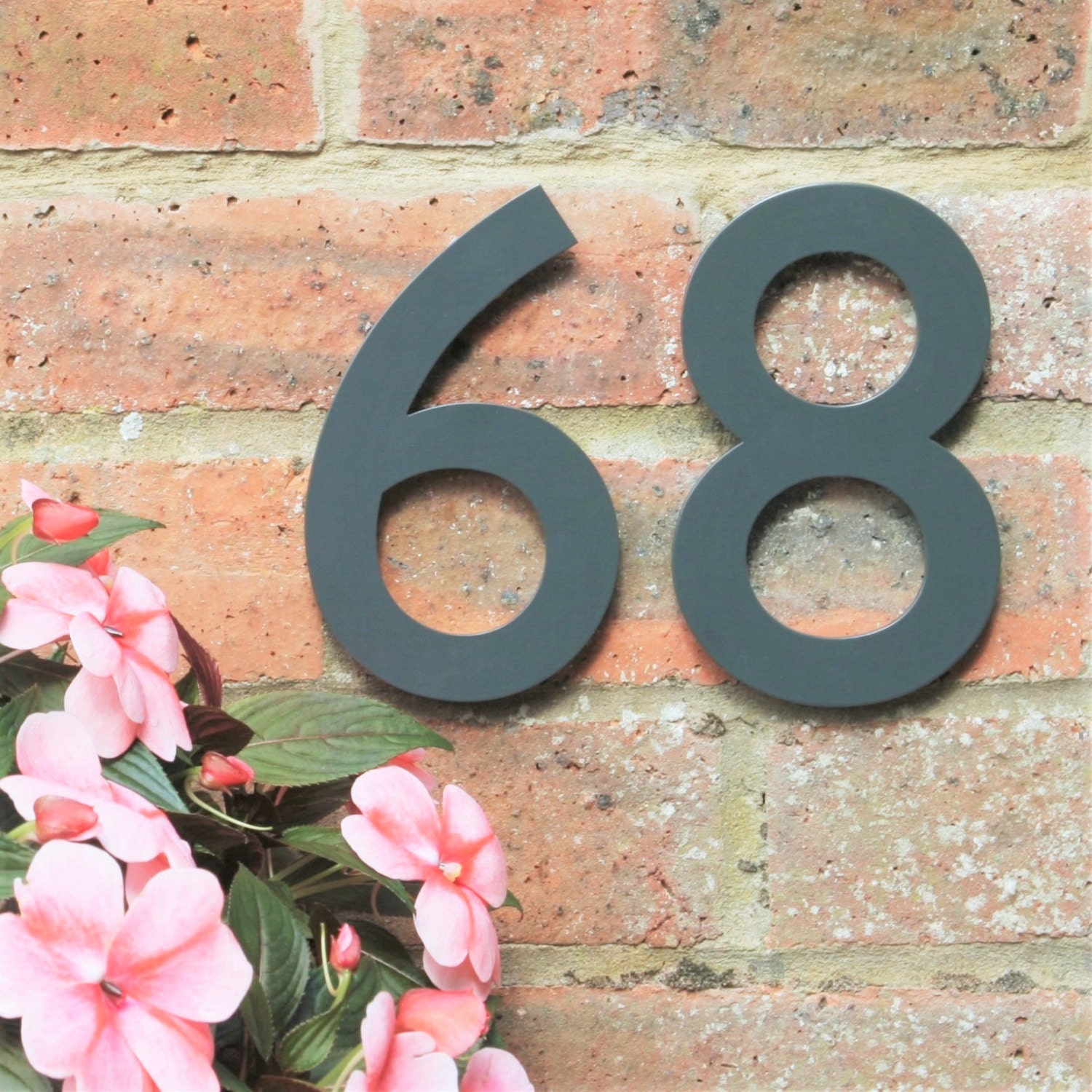 Numéros de Maison Grise, Nombres Maison, Numéro Individuel Nombre Moderne Gill Sans, Gris, Unique Ma