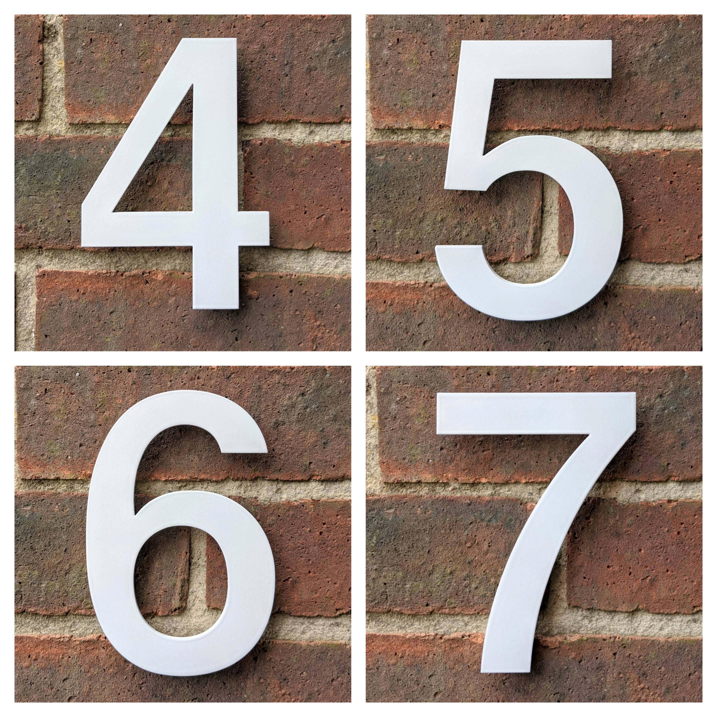 White House Numbers Unique House Number Helvetica House Etsy