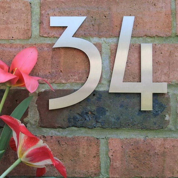 Mackintosh House Numbers Stainless Steel Mackintosh Font Etsy