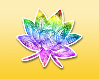 Rainbow Lotus Sticker