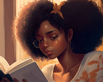 Chica negra leyendo