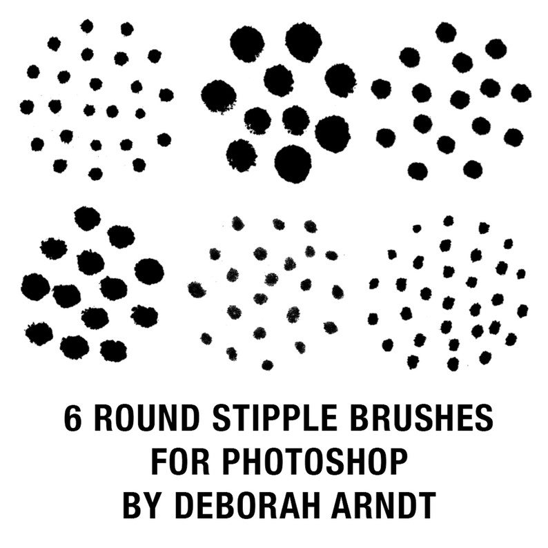 6 Round Stipple Brushes for Etsy