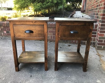 Farmhouse Nightstand 70 Handmade Options And Ideas Etsy