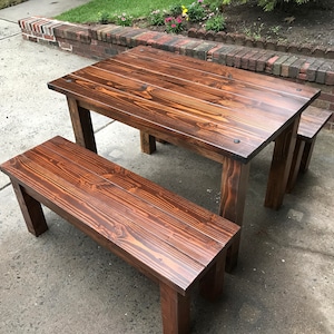 Farmhouse Dining Table with decorative bolt and brackets image 4