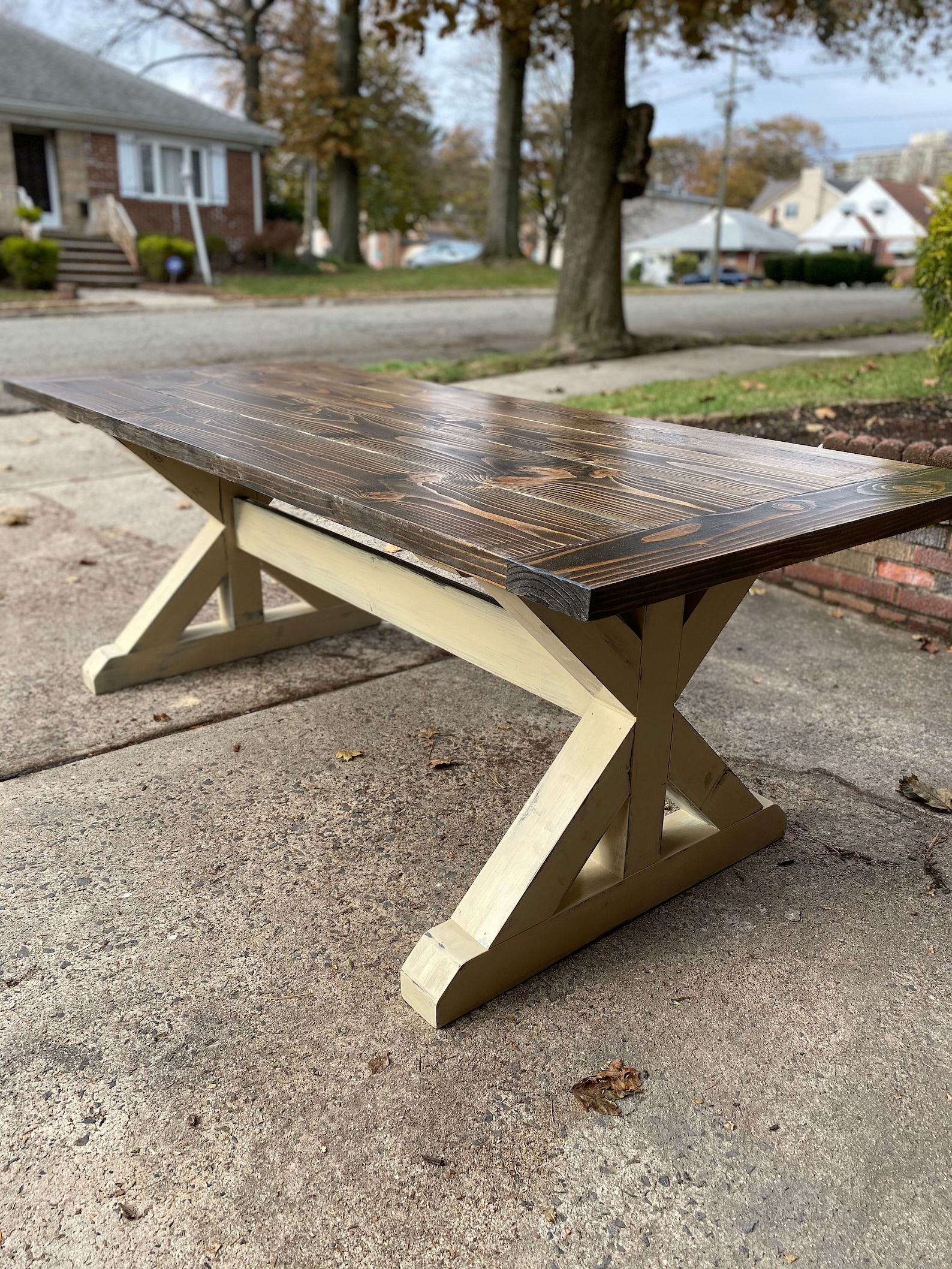 X Legs Farmhouse Dining Table - Etsy
