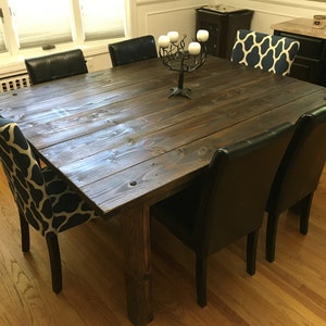 Farmhouse Dining Table with decorative bolt and brackets image 2