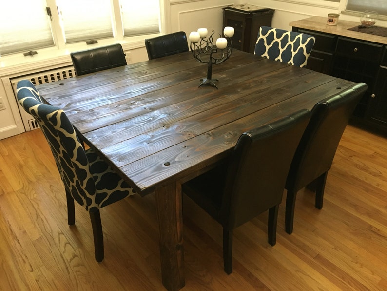 Farmhouse Dining Table with decorative bolt and brackets image 2