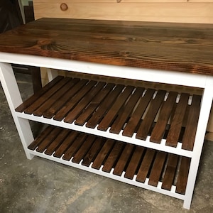 Kitchen Island with wood countertop