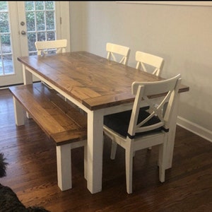 Rustic Farmhouse Table with Breadboards: Custom Dining Table