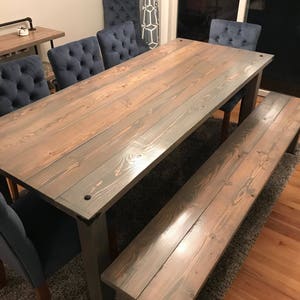 Farmhouse Dining Table with decorative bolt and brackets image 8