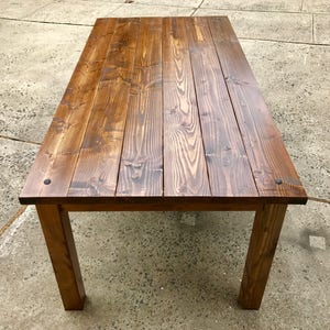 Farmhouse Dining Table with decorative bolt and brackets image 6