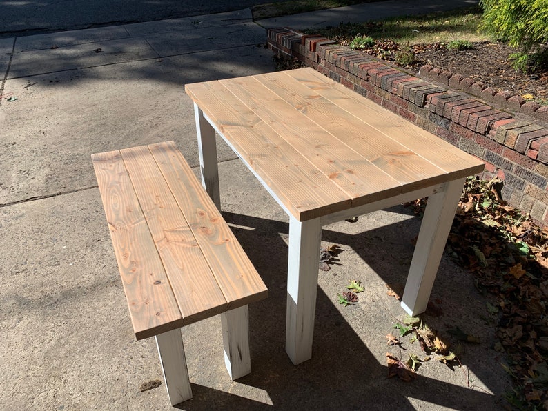 Farmhouse Dining Table with decorative bolt and brackets image 7