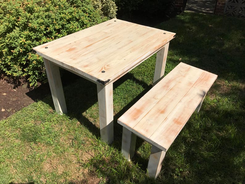 Farmhouse Dining Table with decorative bolt and brackets image 5