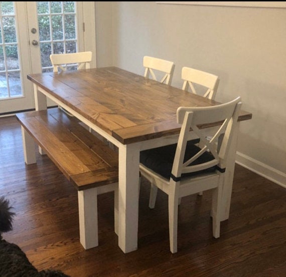 Farmhouse table with breadboard ends deals