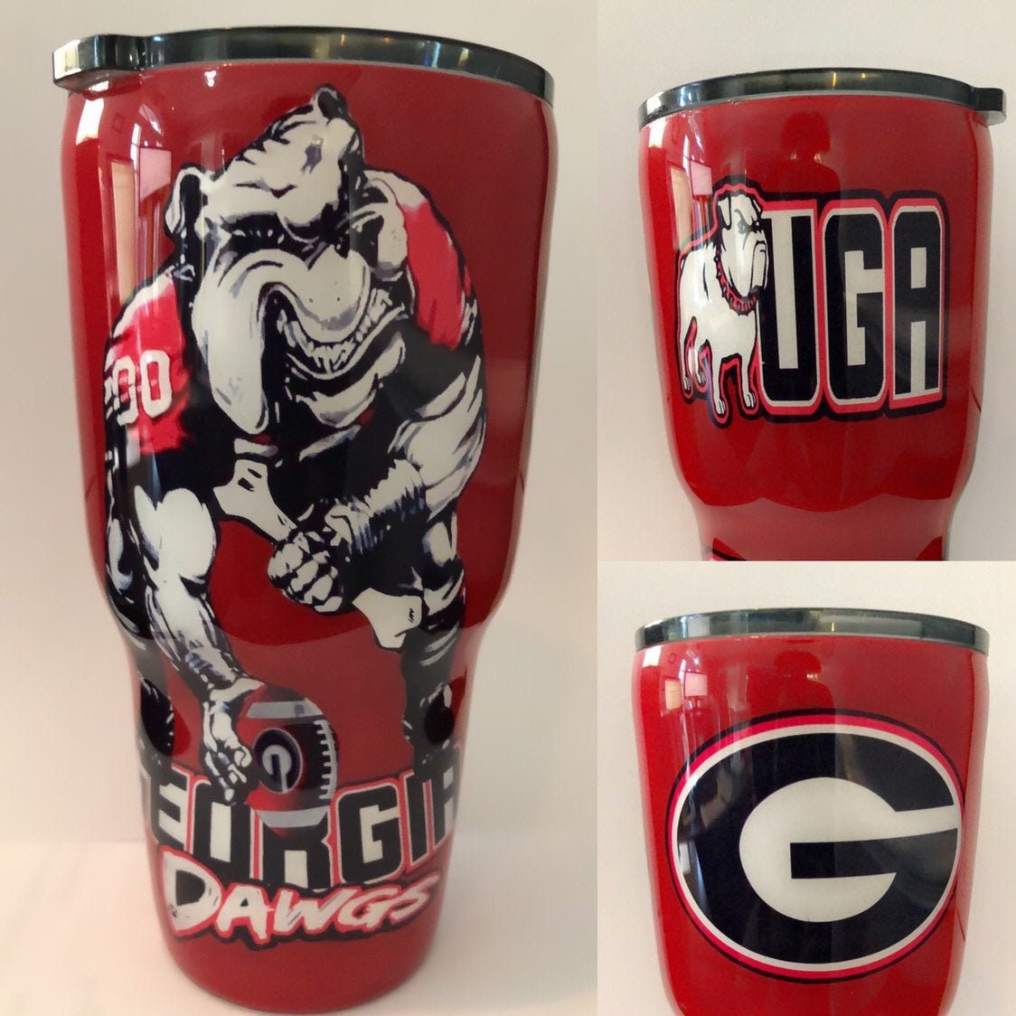 30 oz Rhinestone Georgia Bulldogs Yeti Rambler Travel Cup