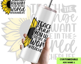 Teacher Tumbler Gift Custom Gift for Teacher Gifts Personalized Teacher Appreciation Gift Teacher Life Gift Teacher name skinny Tumbler