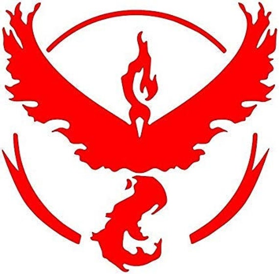 Moltres Vinyl Team Sticker Valor Pokemon Pokemon Go Free Etsy