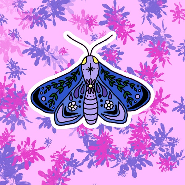 Purple moth sticker