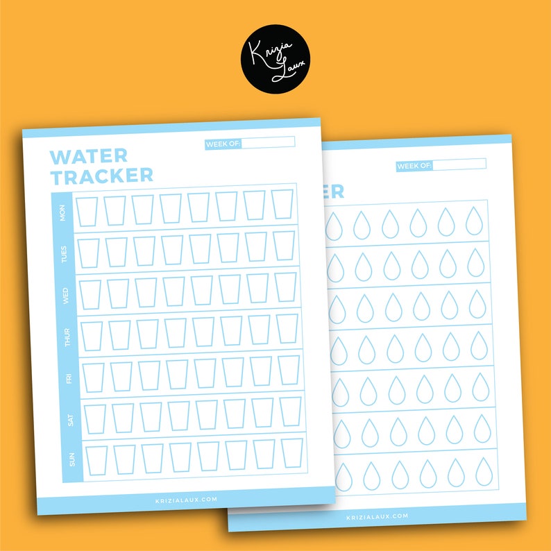 Water Tracker Editable Fillable Printable Household