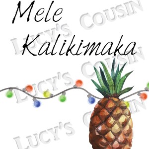 Mele Kalikimaka Hawaiian Christmas, Watercolor Digital Print, Instant Download image 2