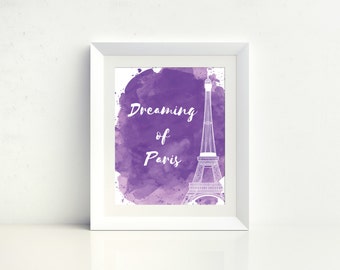 Dreaming of Paris - Watercolor Digital Print - Instant Download