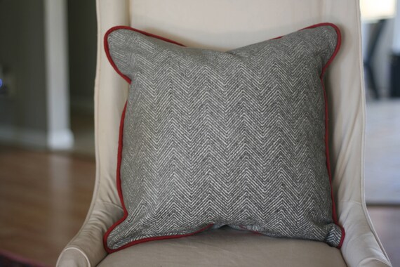 Grey chevron pillow hotsell